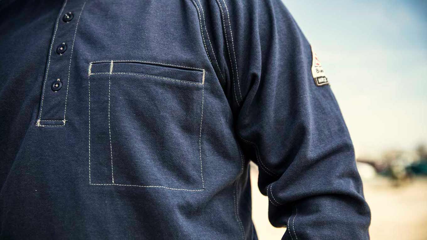 Long Sleeved Work Shirt With Chest Pocket