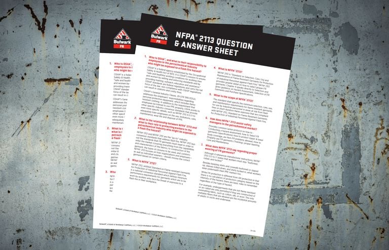 NFPA&reg; 2113 Question and Answer Sheet