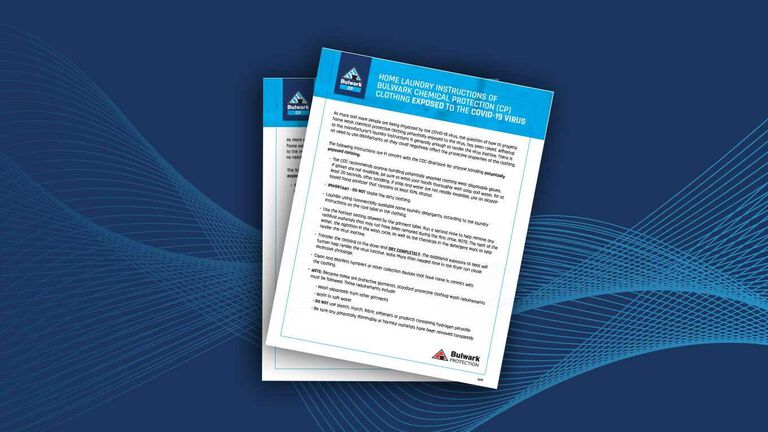 HOME LAUNDRY INSTRUCTIONS OF BULWARK CP CLOTHING EXPOSED TO COVID-19