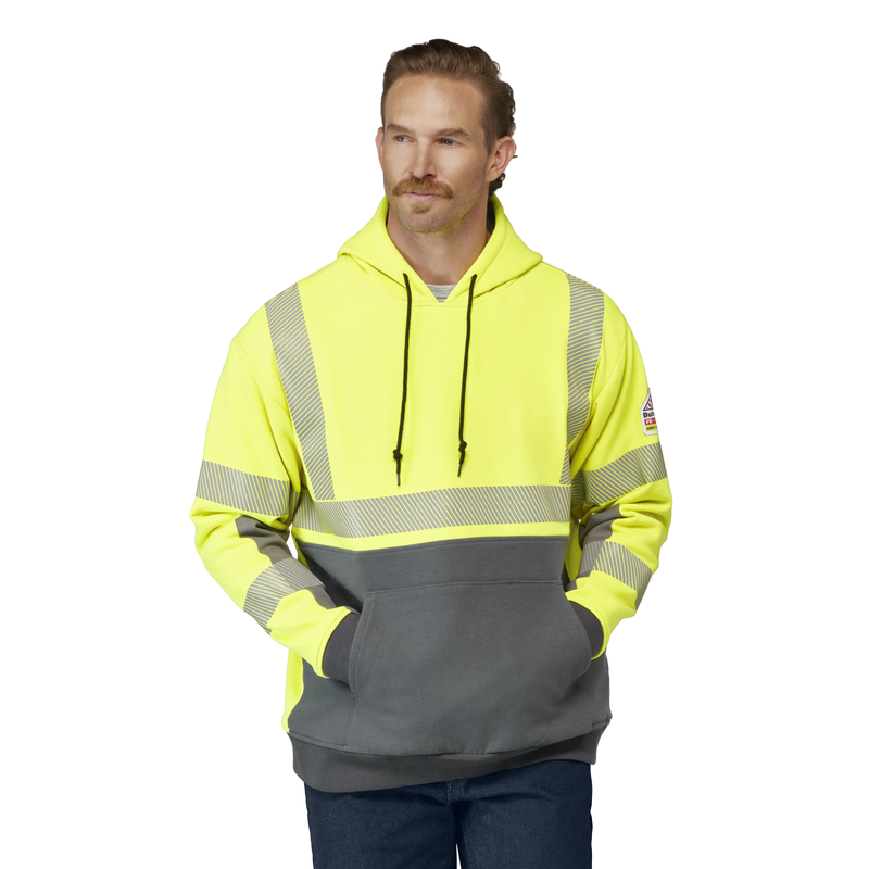 Men's Hi-Visibility Color Block Pullover Fleece Sweatshirt image number 0