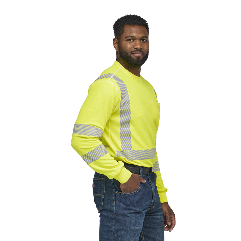 Men's Lightweight FR Hi-Visibility Long Sleeve T-Shirt image number 3