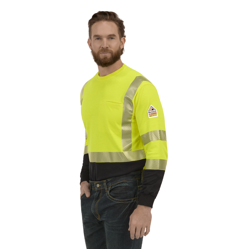 Hi-Visibility Lightweight Colorblock Long Sleeve T-Shirt image number 3