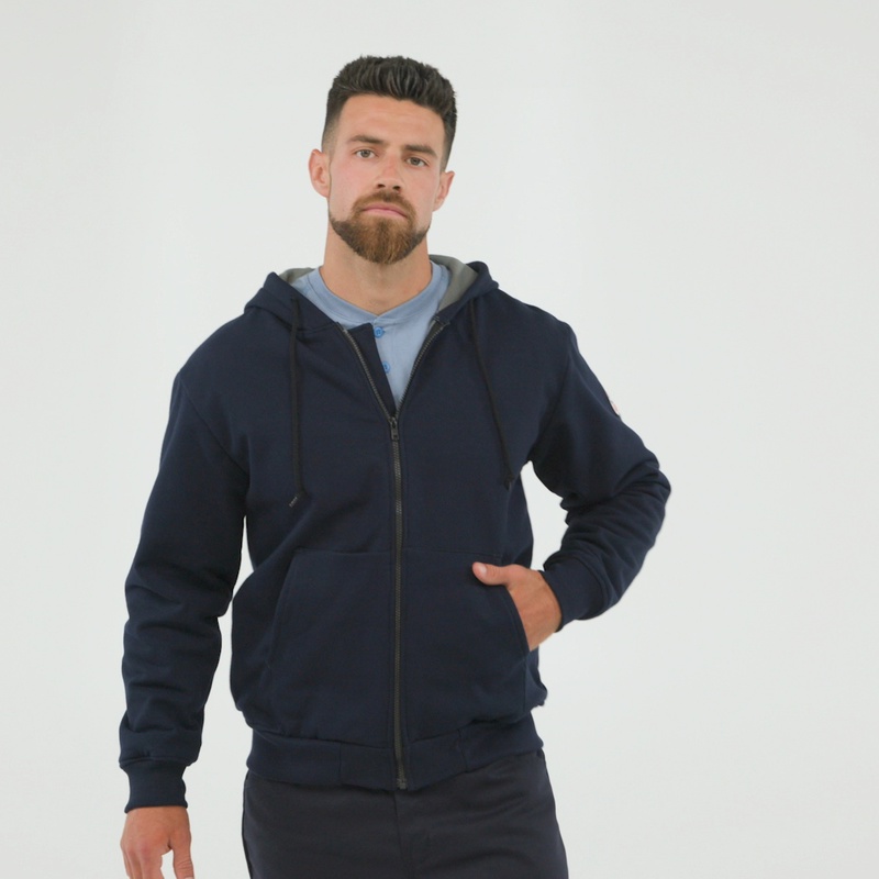 Men's Thermal Lined Zip-Front Hooded Sweatshirt