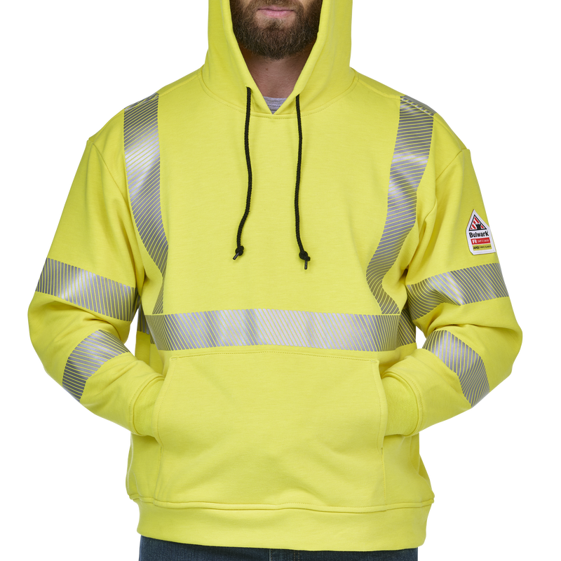 Men's Fleece FR Hi-Visibility Pullover Hooded Sweatshirt image number 6
