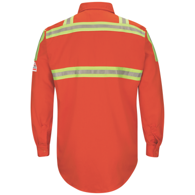 Men's Midweight FR Enhanced Visibility Uniform Shirt with Silver/Yellow Striping