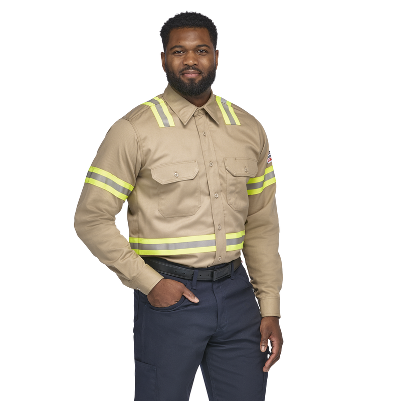 Men's Midweight FR Enhanced Visibility Uniform Shirt image number 3