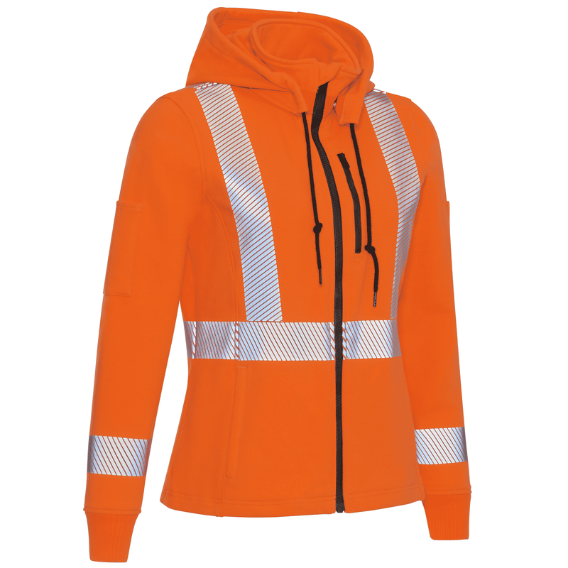 Women's Full Zip Fleece Jacket with Reflective Trim and Detachable Hood image number 2