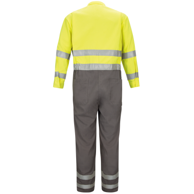 Men's Lightweight FR Hi-Visibility Deluxe Colorblocked Coverall with Reflective Trim