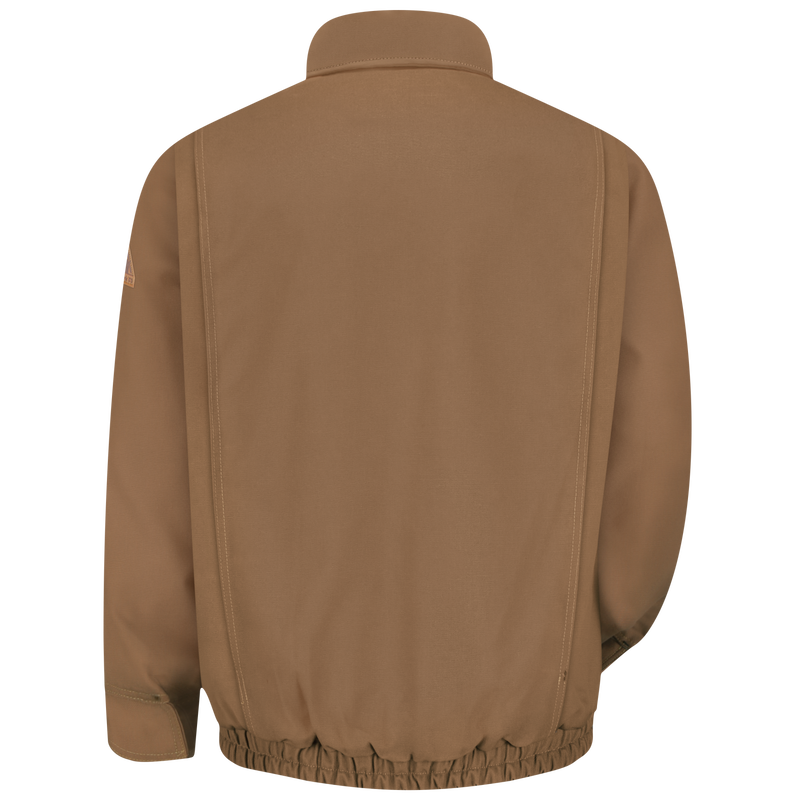Men's Heavyweight FR Brown Duck Lined Bomber Jacket image number 2