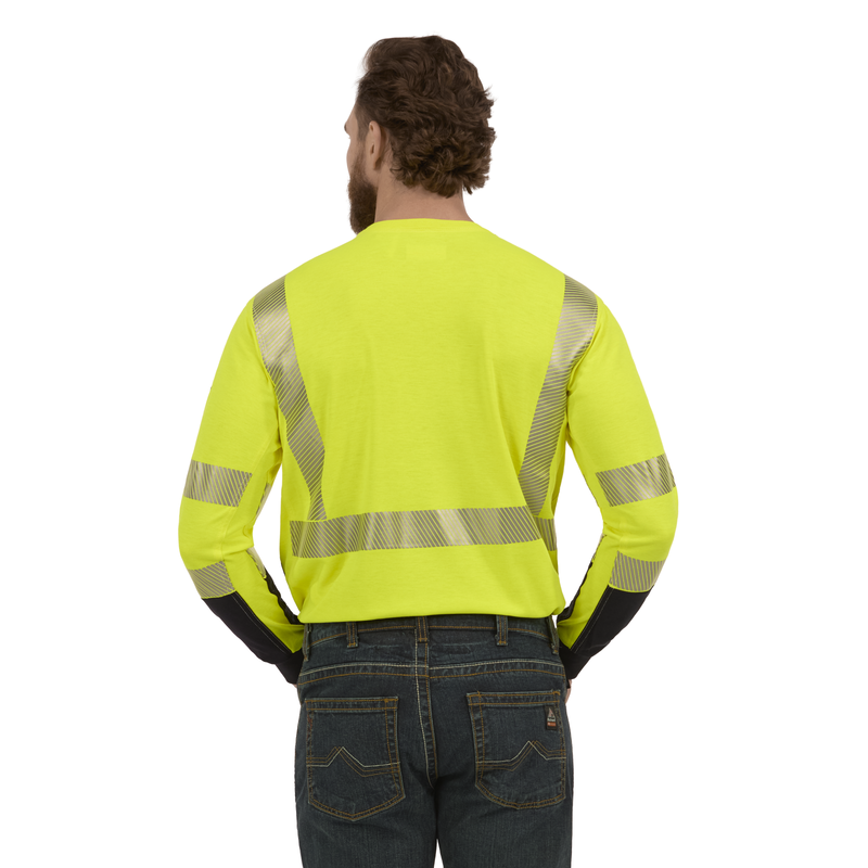 Hi-Visibility Lightweight Colorblock Long Sleeve T-Shirt image number 1