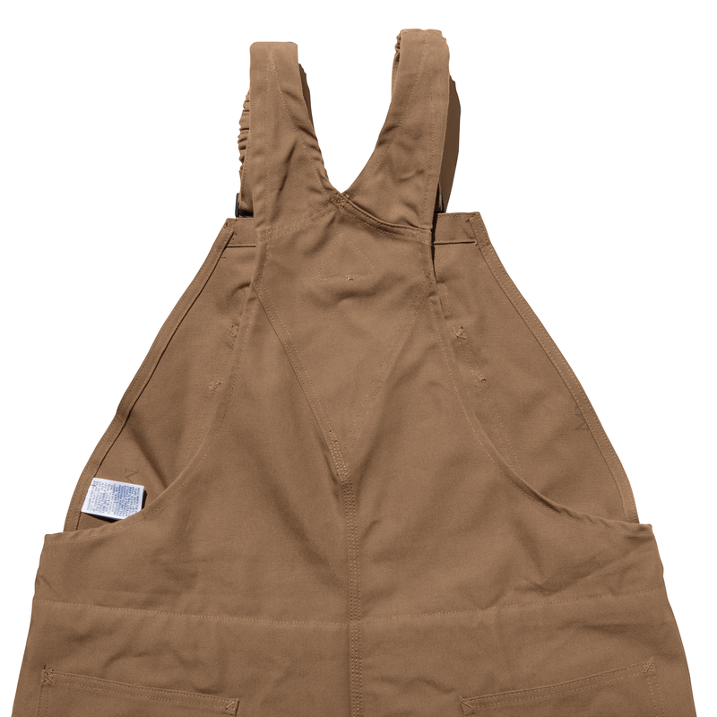 Men's Heavyweight FR Insulated Brown Duck  Bib Overall with Knee Zip image number 4