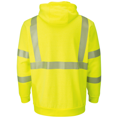 Men's Fleece FR Hi-Visibility Zip-Front Hooded Sweatshirt with Waffle Lining