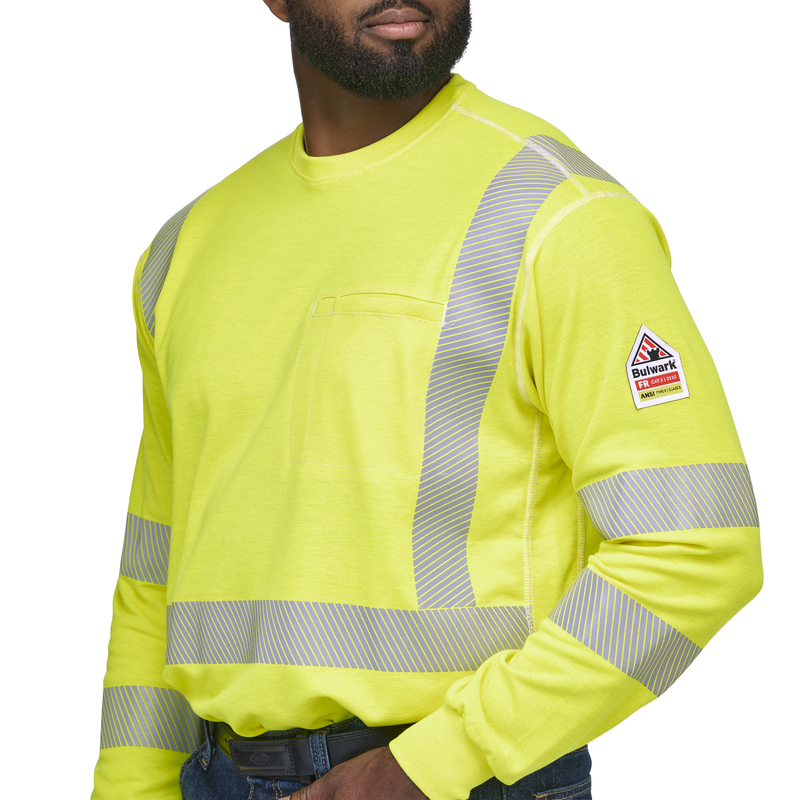 Men's Lightweight FR Hi-Visibility Long Sleeve T-Shirt image number 7