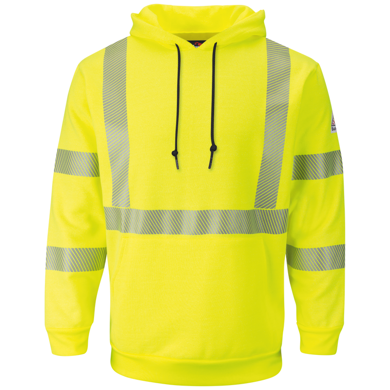Men's Fleece FR Hi-Visibility Pullover Hooded Sweatshirt image number 4