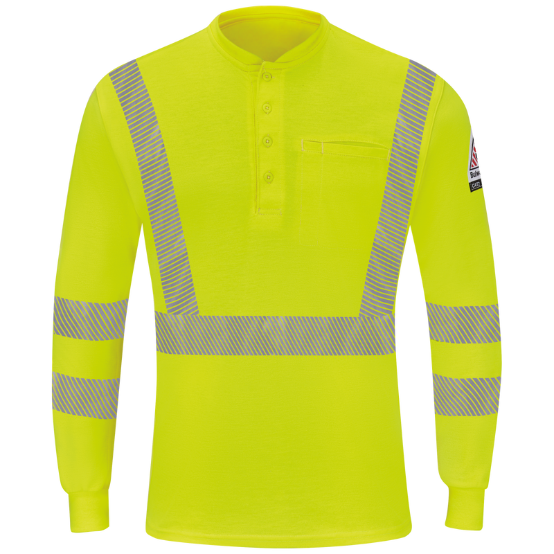 Men's Hi-Visibility Lightweight Long Sleeve Henley image number 0