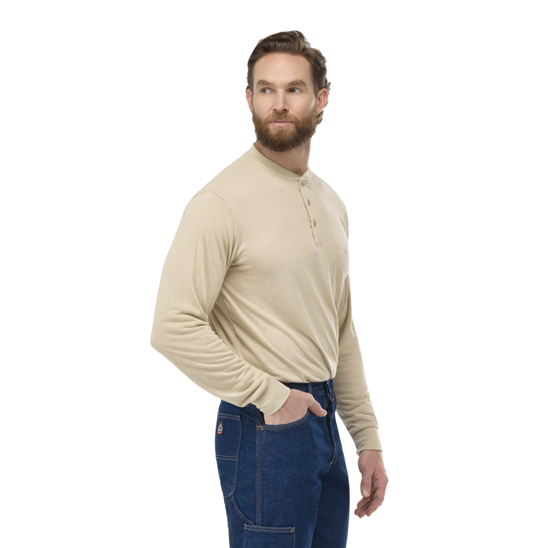 Men's Long Sleeve Lightweight Henley Shirt image number 3