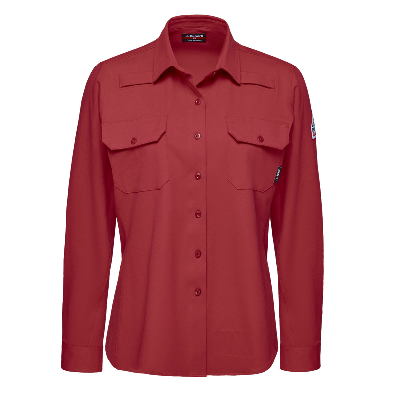 Women's Flex Knit Button Down Work Shirt with Mic Loops image number 0