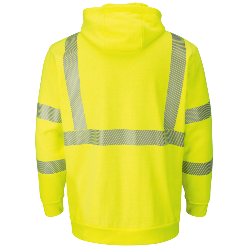 Men's Fleece FR Hi-Visibility Zip-Front Hooded Sweatshirt with Waffle Lining image number 1