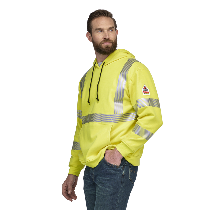Men's Fleece FR Hi-Visibility Pullover Hooded Sweatshirt image number 2