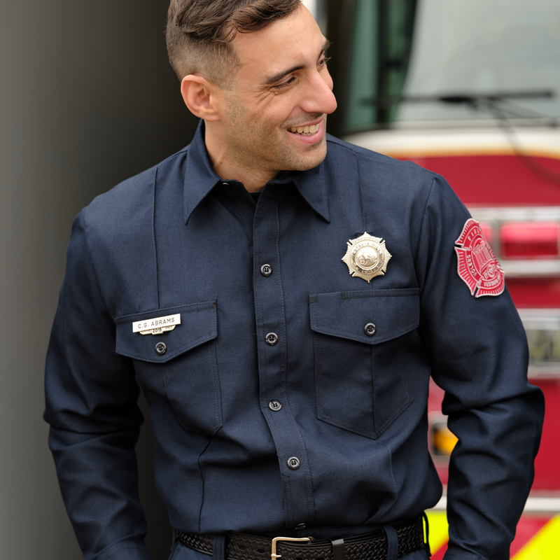Men's Classic Long Sleeve Firefighter Shirt image number 14