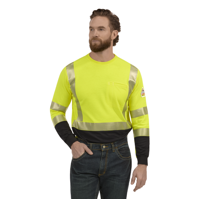 Hi-Visibility Lightweight Colorblock Long Sleeve T-Shirt image number 0