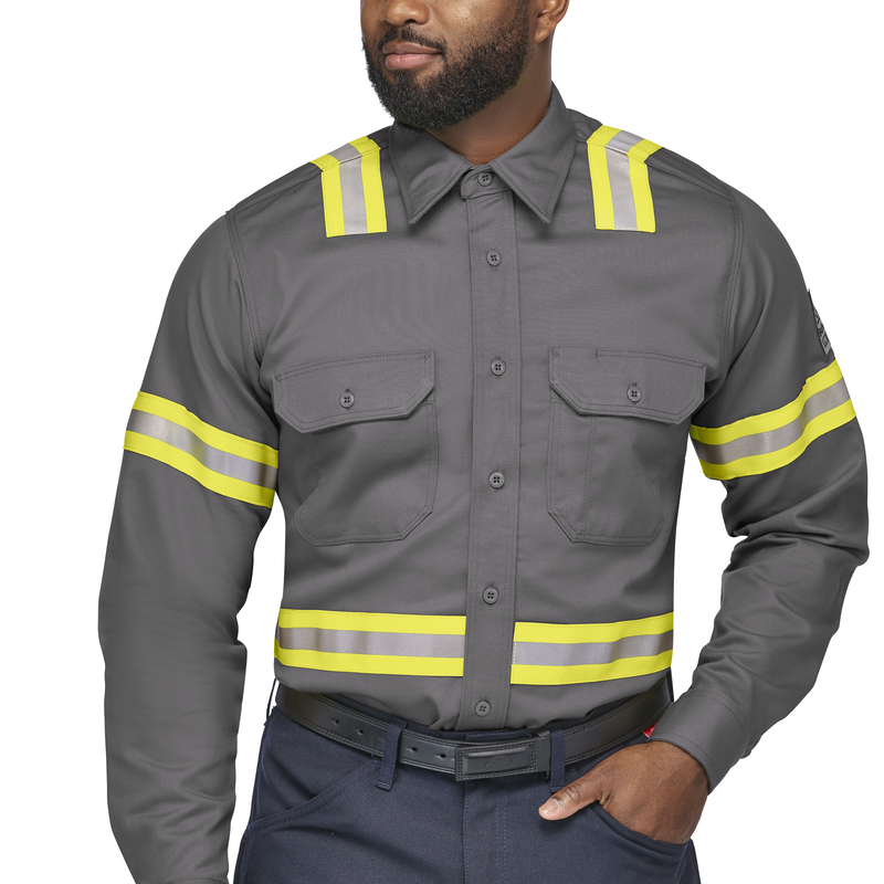 Men's Midweight FR Enhanced Visibility Uniform Shirt image number 6