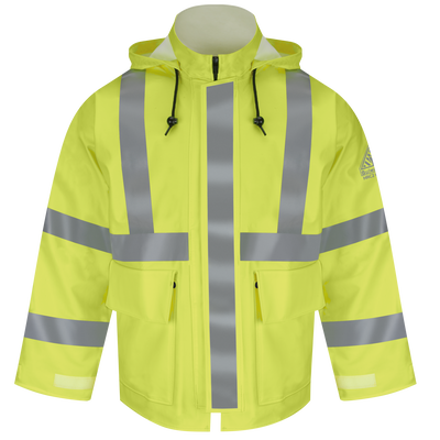 Men's FR Hi-Visibility Rain Jacket with Hood
