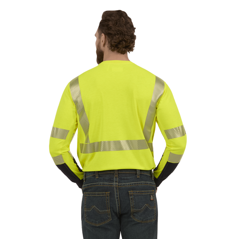 Hi-Visibility Lightweight Colorblock Long Sleeve T-Shirt image number 1