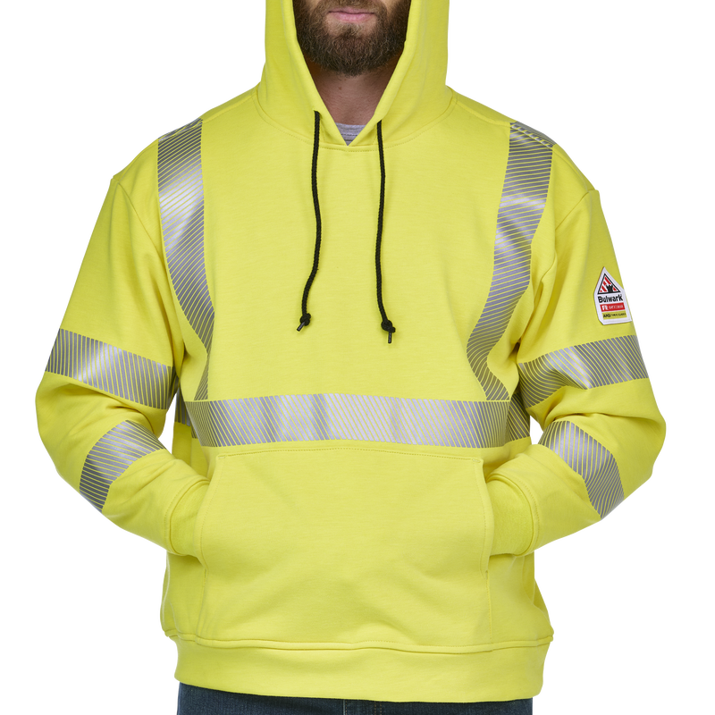 Men's Fleece FR Hi-Visibility Pullover Hooded Sweatshirt image number 6