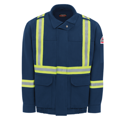 Men's Lined Bomber Jacket with Reflective Trim