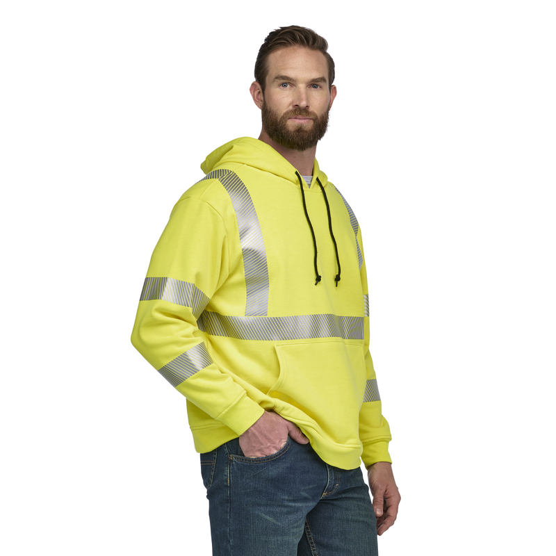 Men's Fleece FR Hi-Visibility Pullover Hooded Sweatshirt image number 3