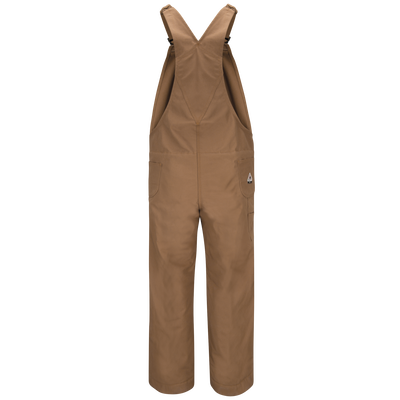 Men's Heavyweight FR Insulated Brown Duck  Bib Overall with Knee Zip