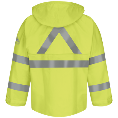 Men's FR Hi-Visibility Rain Jacket with Hood