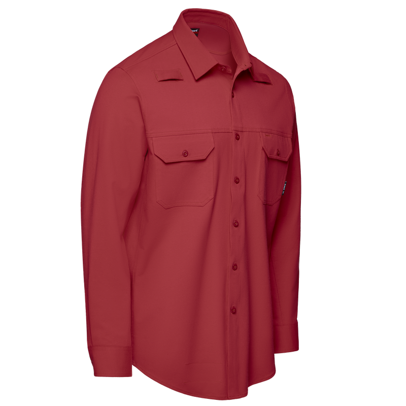 Flex Knit Button Down Work Shirt with Mic Loops image number 2
