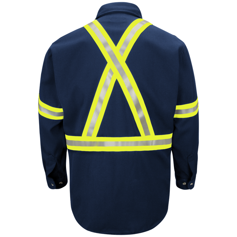 Men's Midweight FR Enhanced Visibility Uniform Shirt with Reflective Trim image number 1