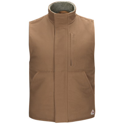Men's Sherpa Lined Brown Duck Vest