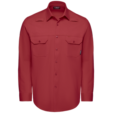 Flex Knit Button Down Work Shirt with Mic Loops