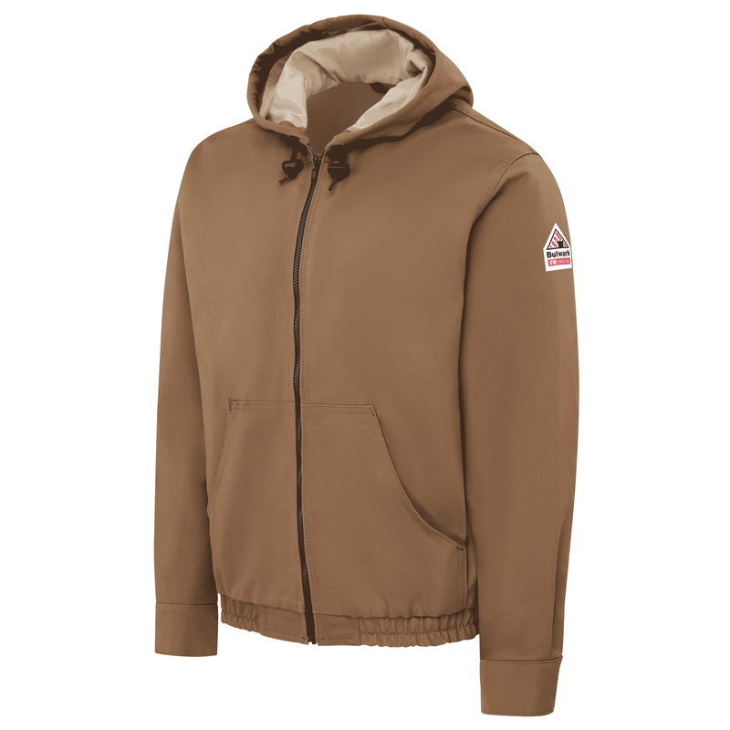 Men's Heavyweight FR Brown Duck Hooded Jacket image number 4
