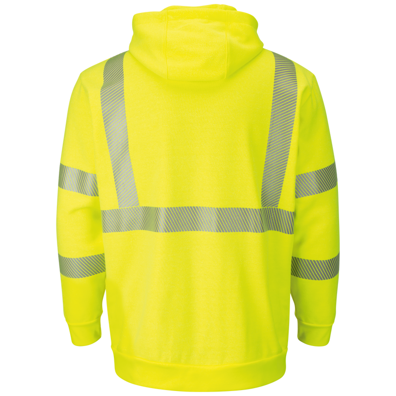 Men's Fleece FR Hi-Visibility Zip-Front Hooded Sweatshirt with Waffle Lining image number 1