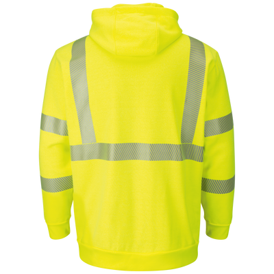 Men's Fleece FR Hi-Visibility Zip-Front Hooded Sweatshirt with Waffle Lining
