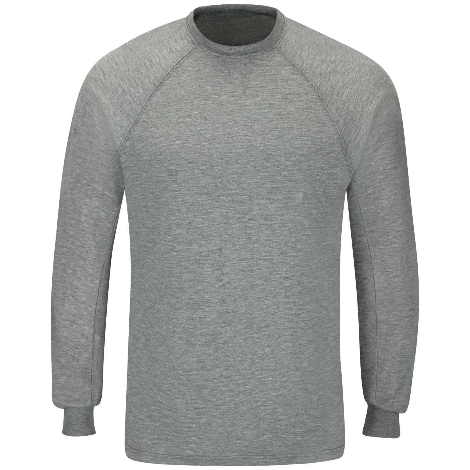 Workrite Flame Resistant 6.7 oz Tecasafe Long Sleeve T-Shirt, Heather Gray, Medium