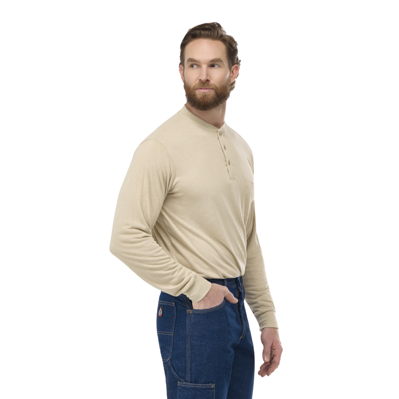 Men's Long Sleeve Lightweight Henley Shirt image number 3