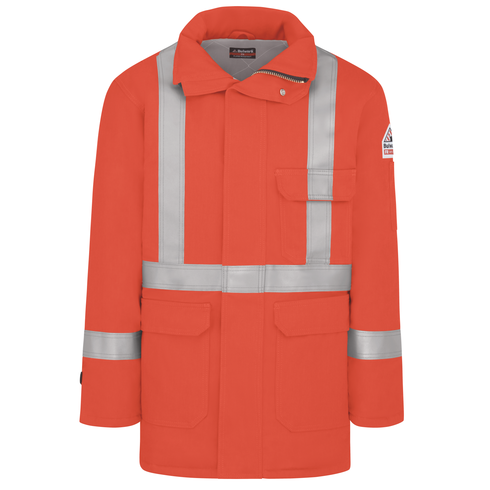BULWARK® FR MEN’S HEAVYWEIGHT FR INSULATED DELUXE PARKA WITH 2” REFLECTIVE STRIPING . JLPS