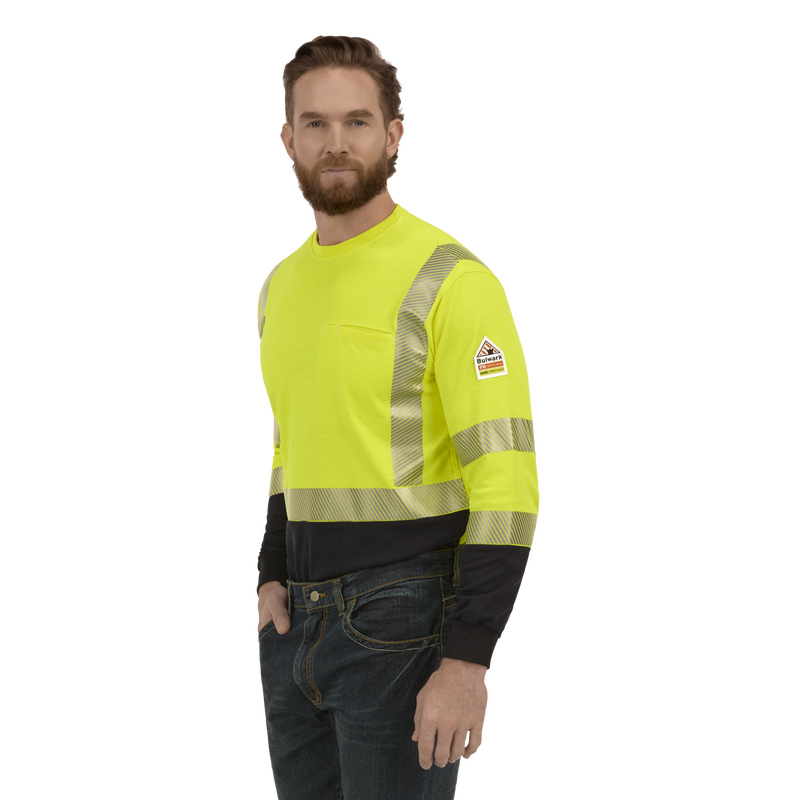 Hi-Visibility Lightweight Colorblock Long Sleeve T-Shirt image number 3