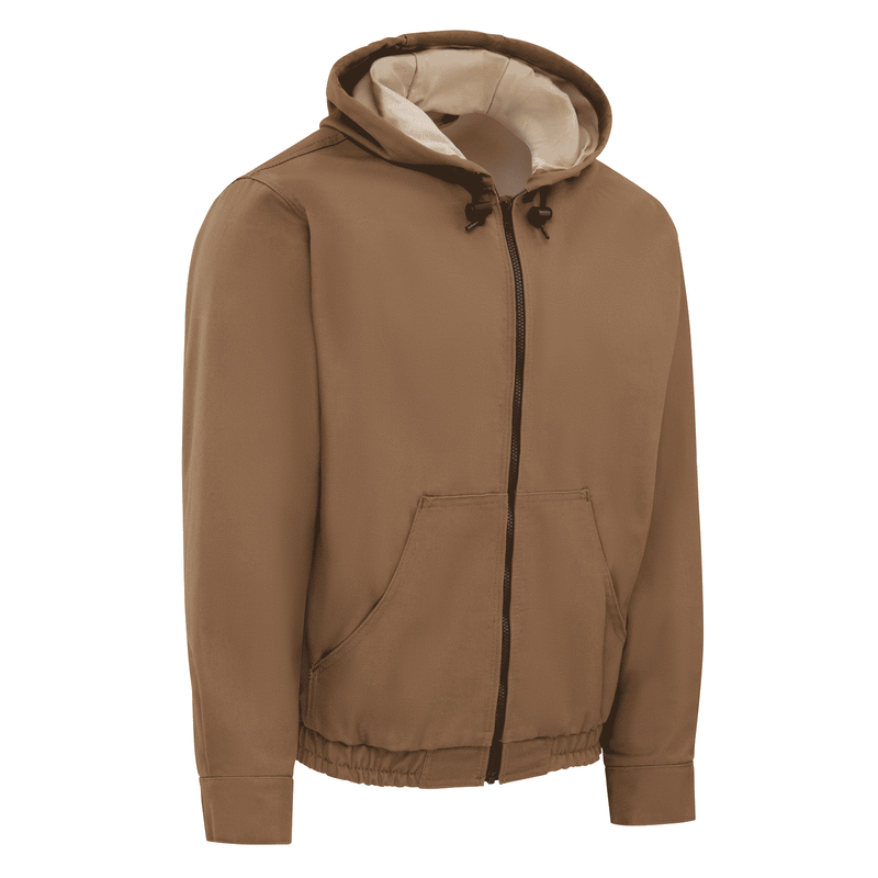 Men's Heavyweight FR Brown Duck Hooded Jacket image number 3