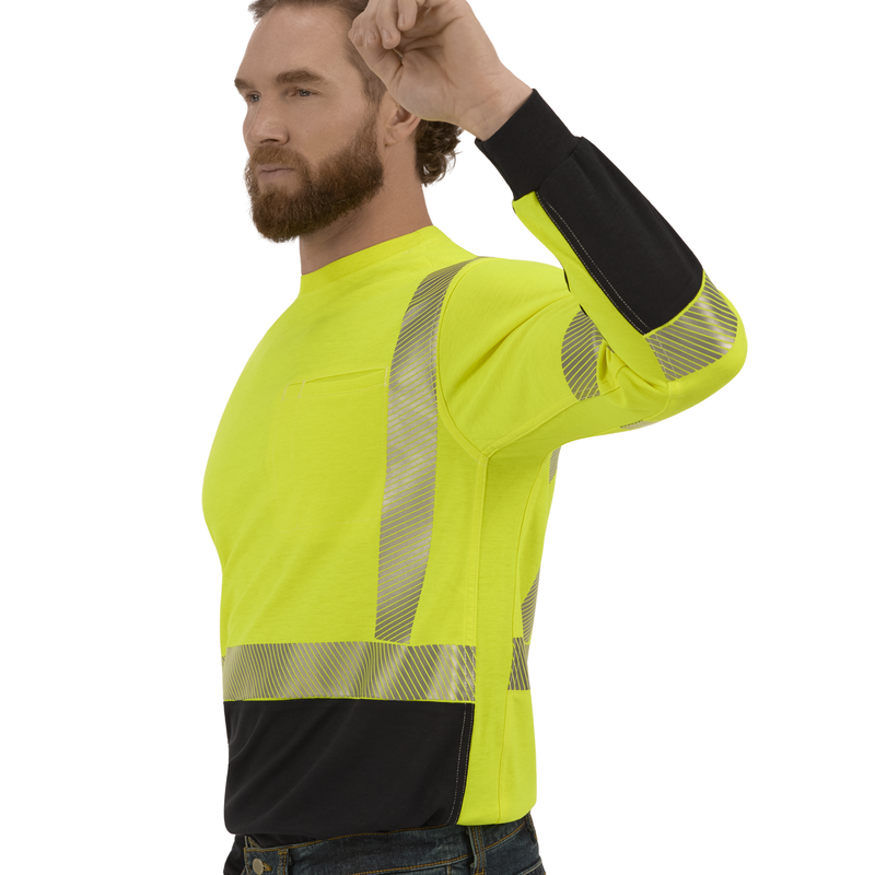 Hi-Visibility Lightweight Colorblock Long Sleeve T-Shirt image number 8