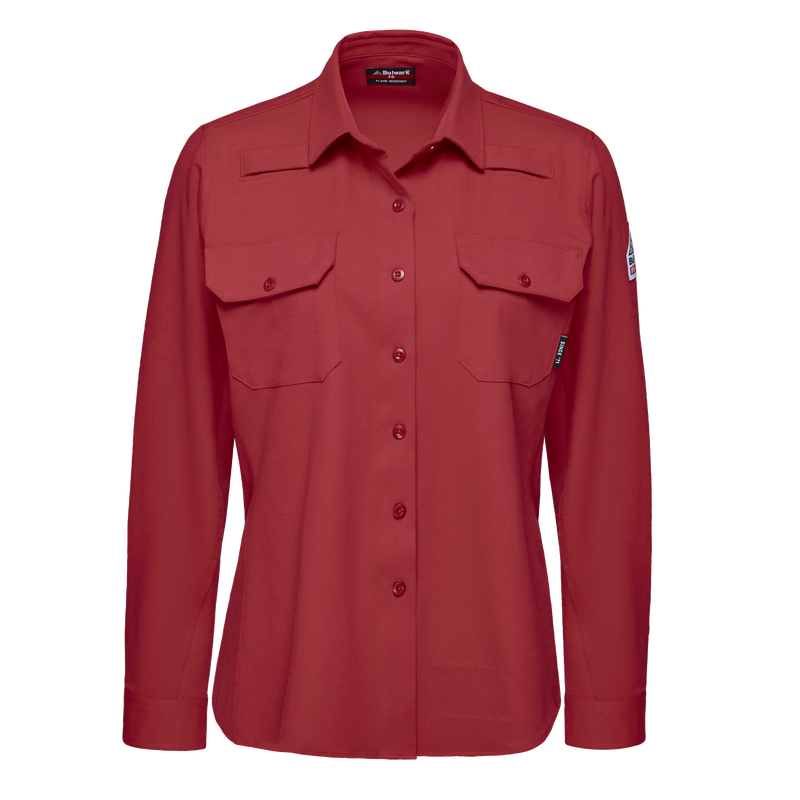 Women's Flex Knit Button Down Work Shirt with Mic Loops image number 0