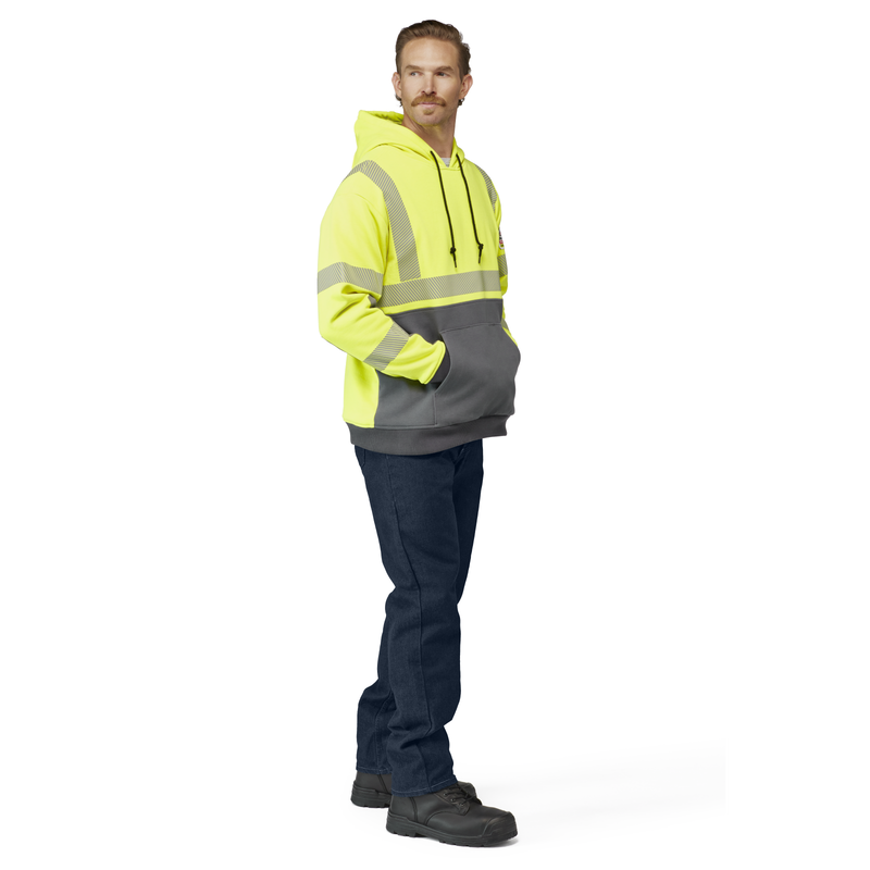 Men's Hi-Visibility Color Block Pullover Fleece Sweatshirt image number 5