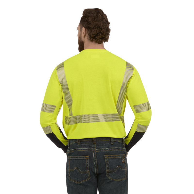 Hi-Visibility Lightweight Colorblock Long Sleeve T-Shirt image number 1