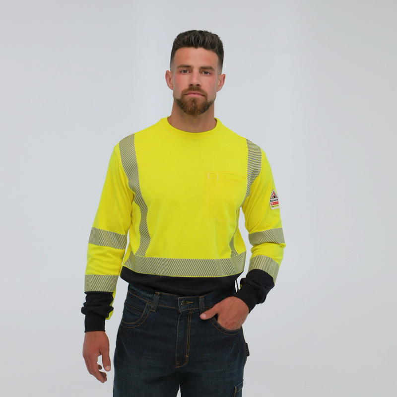 Hi-Visibility Lightweight Colorblock Long Sleeve T-Shirt image number 20